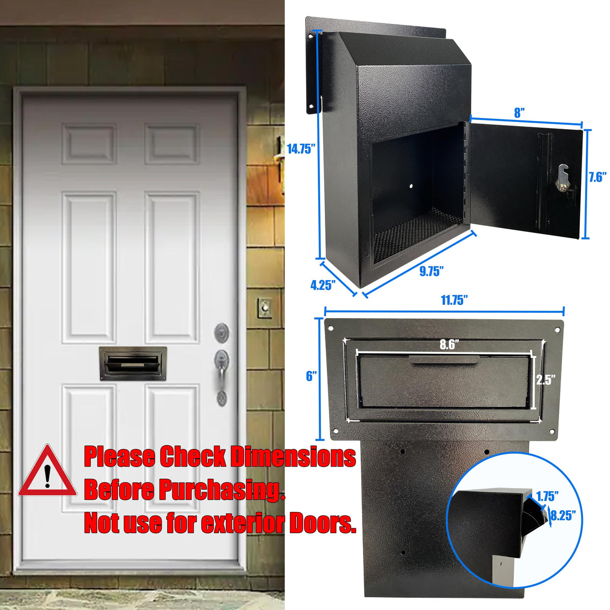 Plugsharge Door Drop Box rear access shows convenient access from both sides.