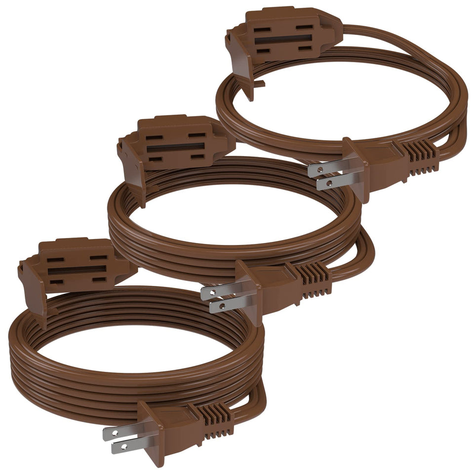PLUGTUL 3-pack indoor extension cord with 6ft reach for easy desk setup.