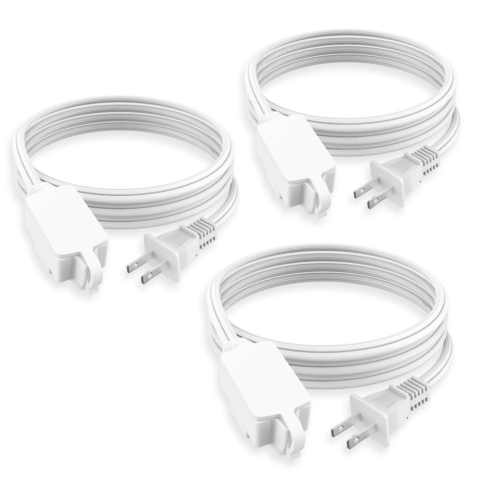 PLUGTUL indoor extension cord 10 ft powers three devices in home or office.