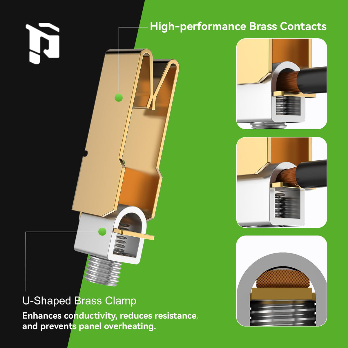 PLUGTUL NEMA 14-50R interior with 3-Pole 4-Wire connection.