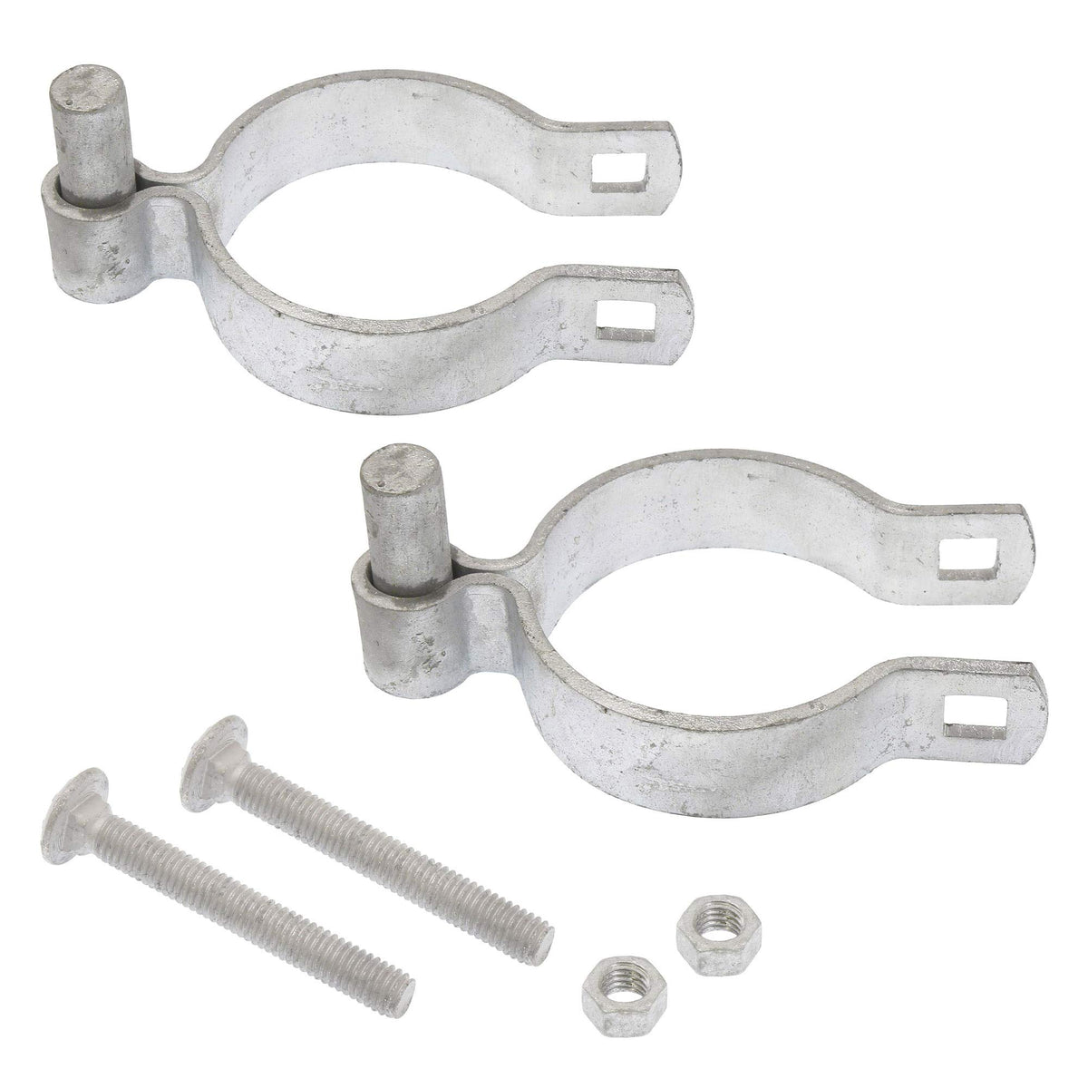 Plum Fittings pressed steel post hinge ready for a 3 inch gate installation for durable, rust-resistant fencing.