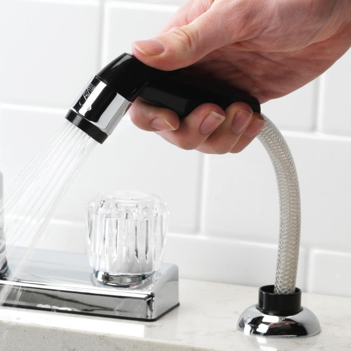 Plumb Craft includes spray head guide and hose for simple installation