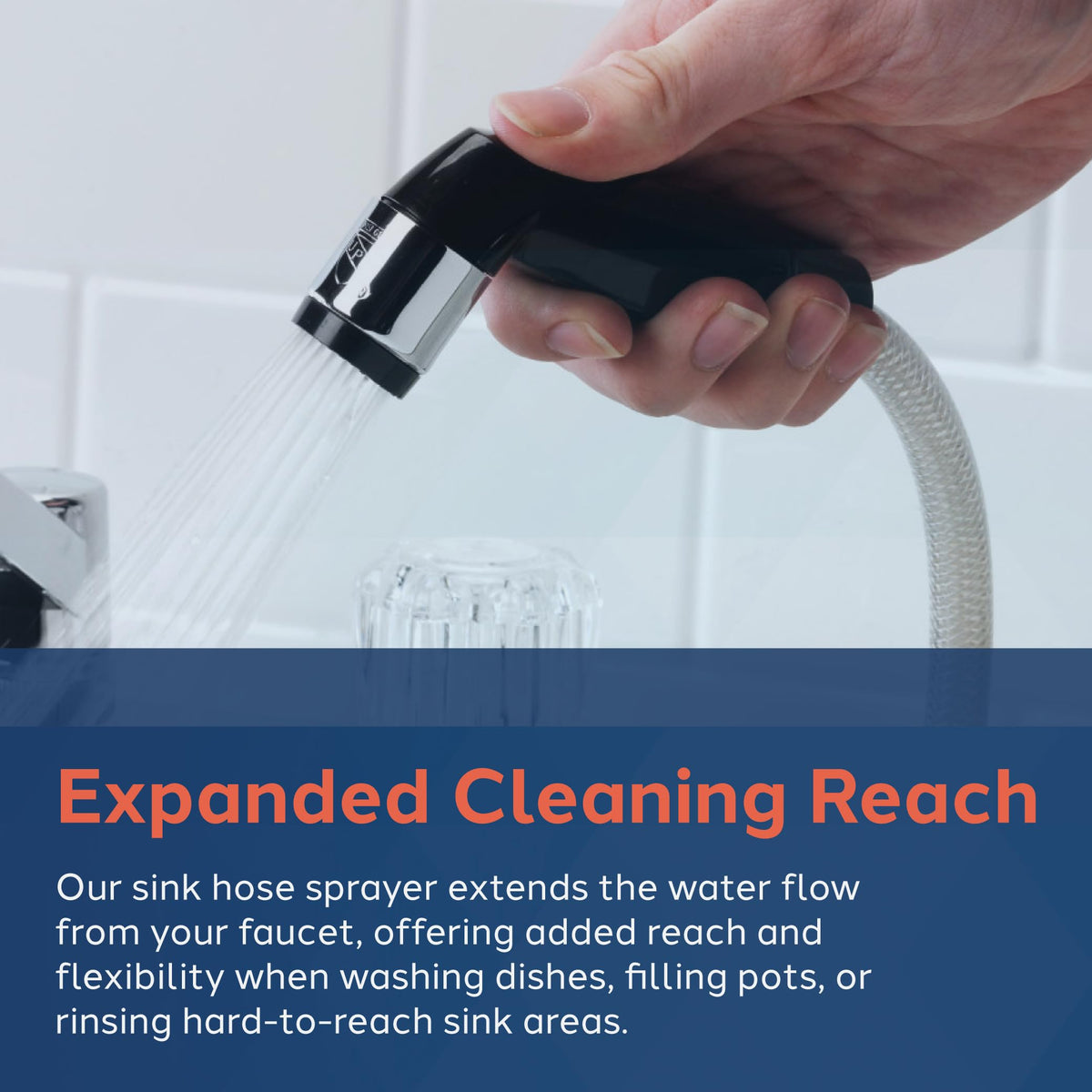 Plumb Craft high-pressure spray handles stuck-on residue for efficient dishwashing