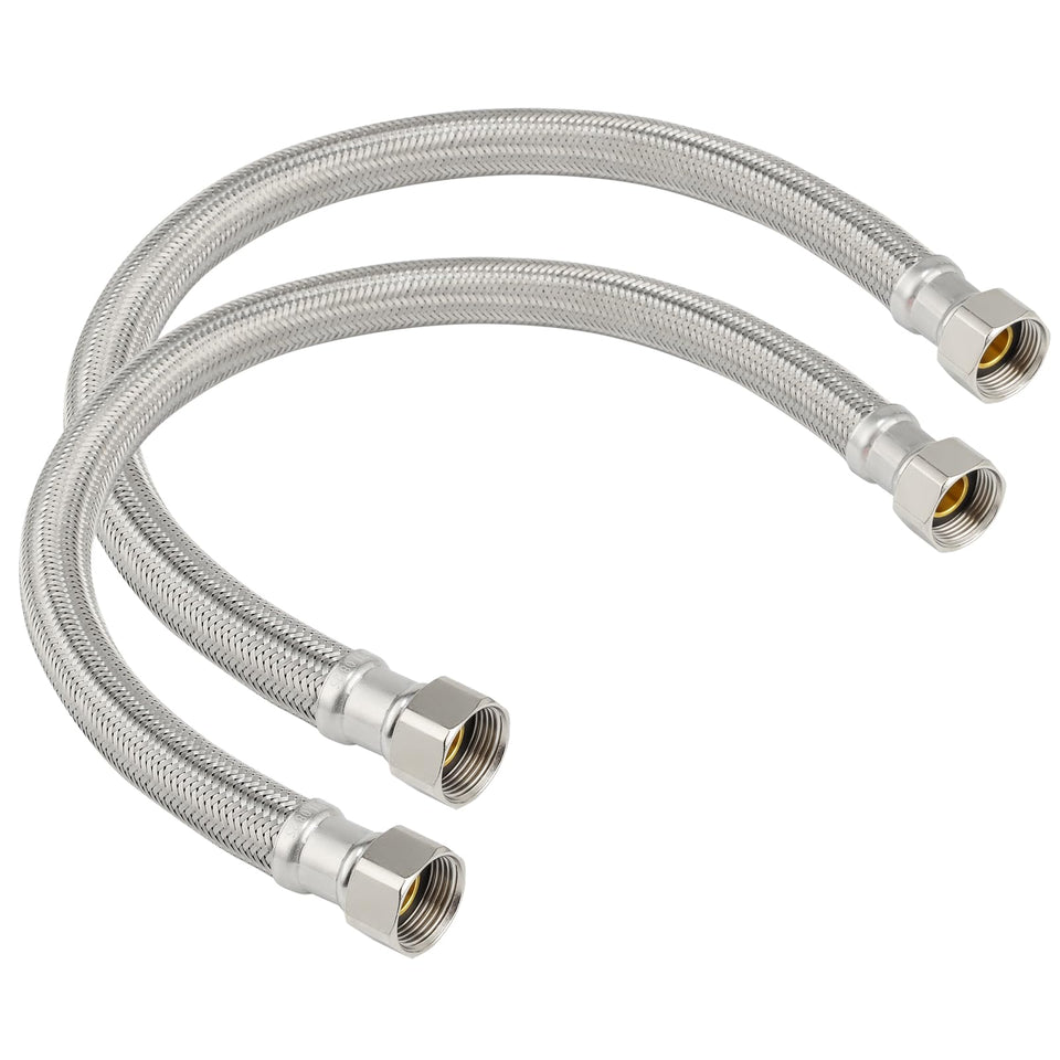 PLUMBINGMASTER 18-inch braided water heater connector with stainless steel exterior for leak-free reliability