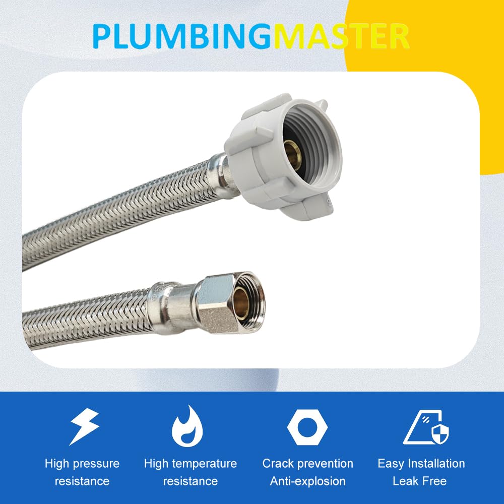 PLUMBINGMASTER 3/8 inch female 7/8 inch nut connector ensures broad compatibility.