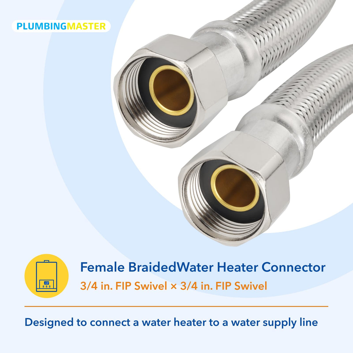 PLUMBINGMASTER 3/4-inch FIP swivel ends enable quick, secure bathroom connections