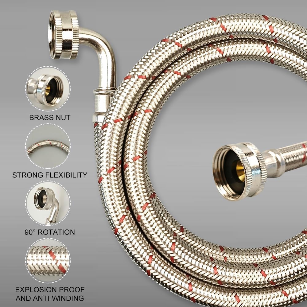 PLUMBINGMASTER 90-degree elbow connection enables space-saving, easy tightening.