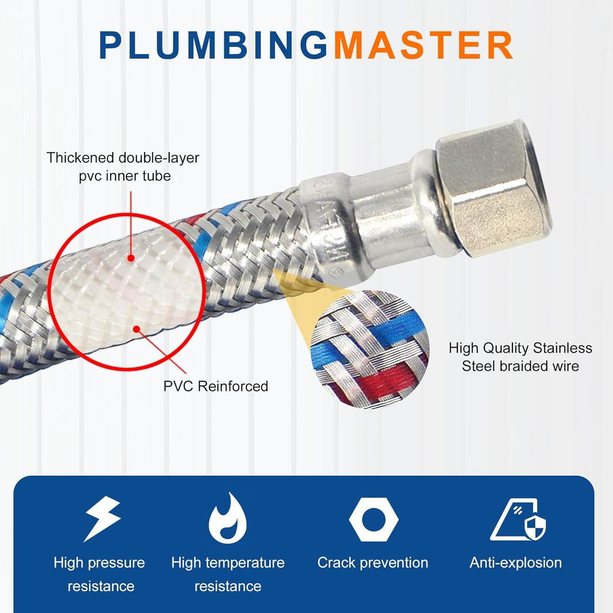 PLUMBINGMASTER NSF and cUPC certified hose for lead-free water supply