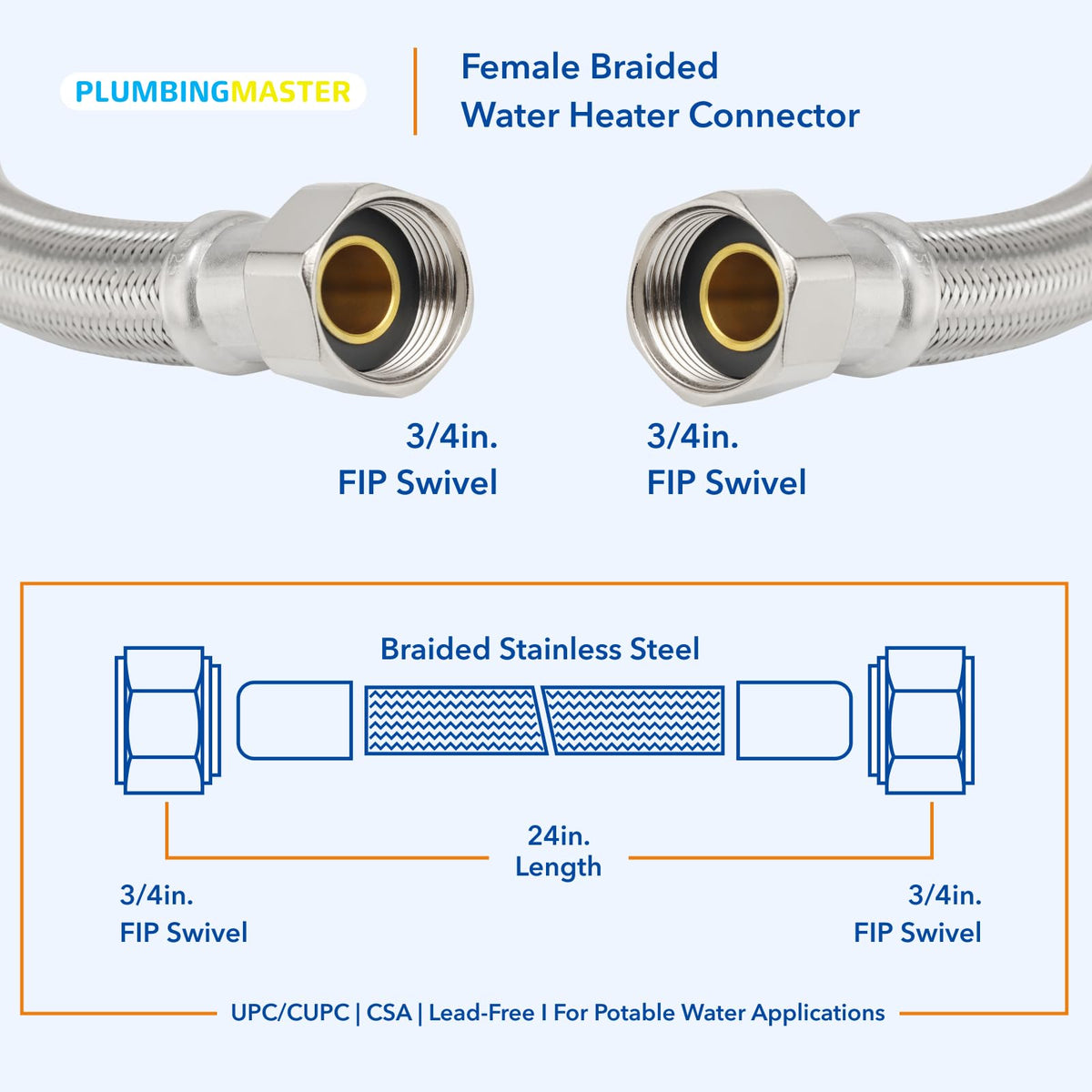 PLUMBINGMASTER NSF and lead-free compliant hose for non-potable water uses