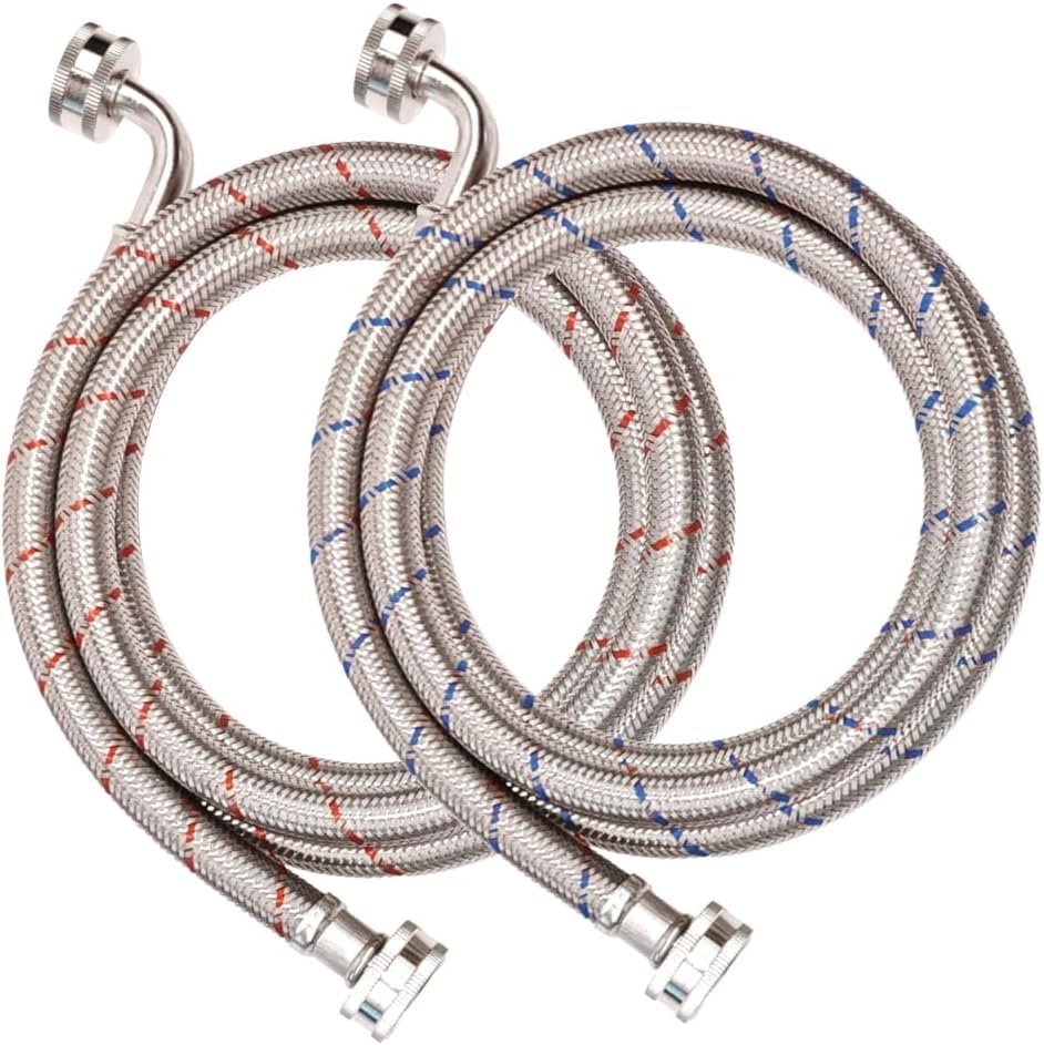 PLUMBINGMASTER red and blue washer hose setup enhances hot and cold water delivery.
