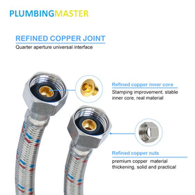 PLUMBINGMASTER 2-pack hoses ideal for replacement or upgrades.