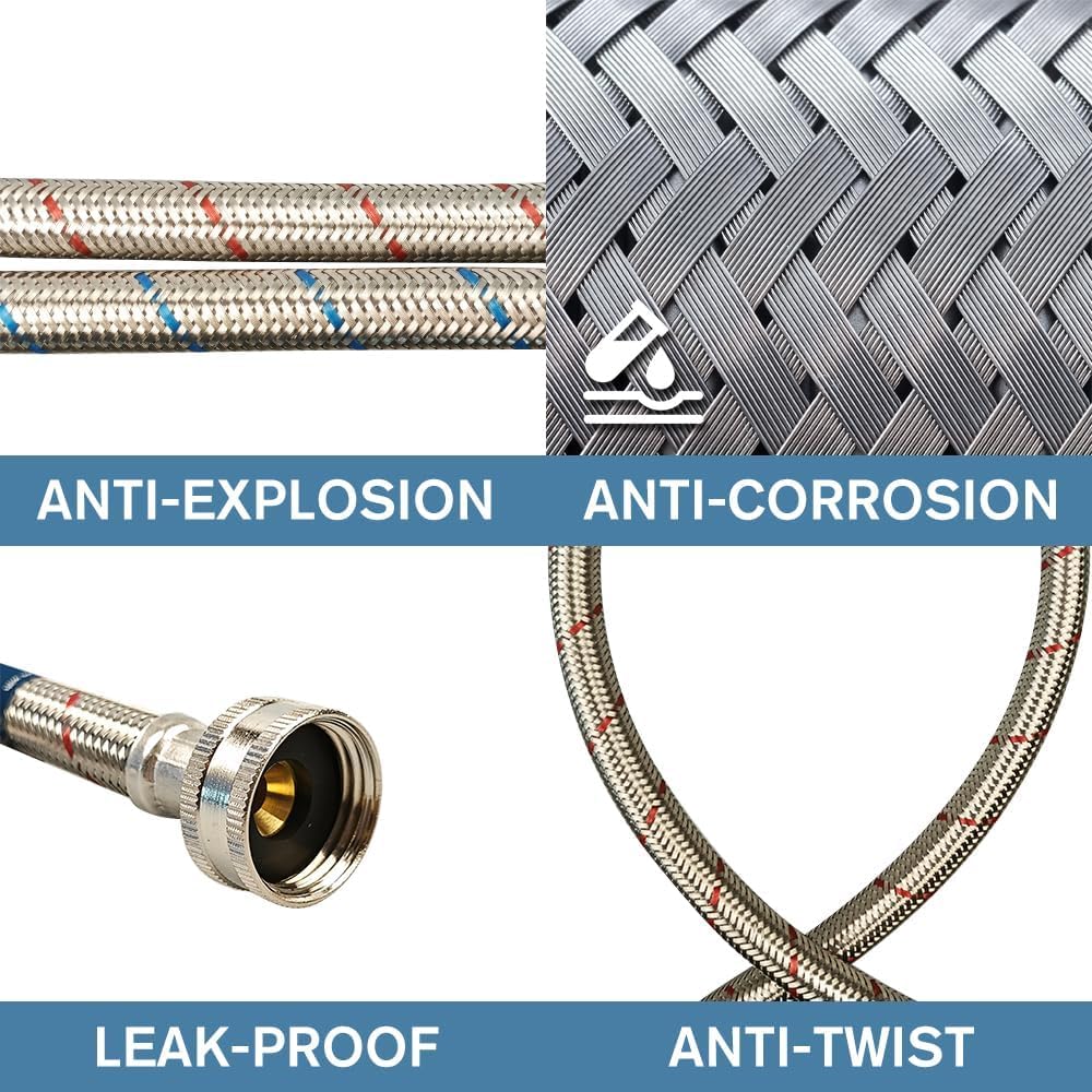 PLUMBINGMASTER two-pack hoses backed by a five-year warranty for peace of mind.