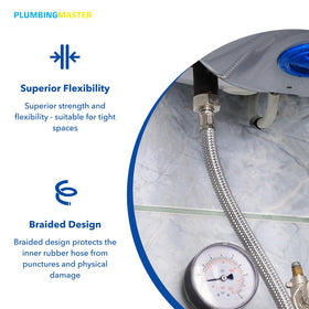 PLUMBINGMASTER two-pack water heater hoses for ready replacement projects