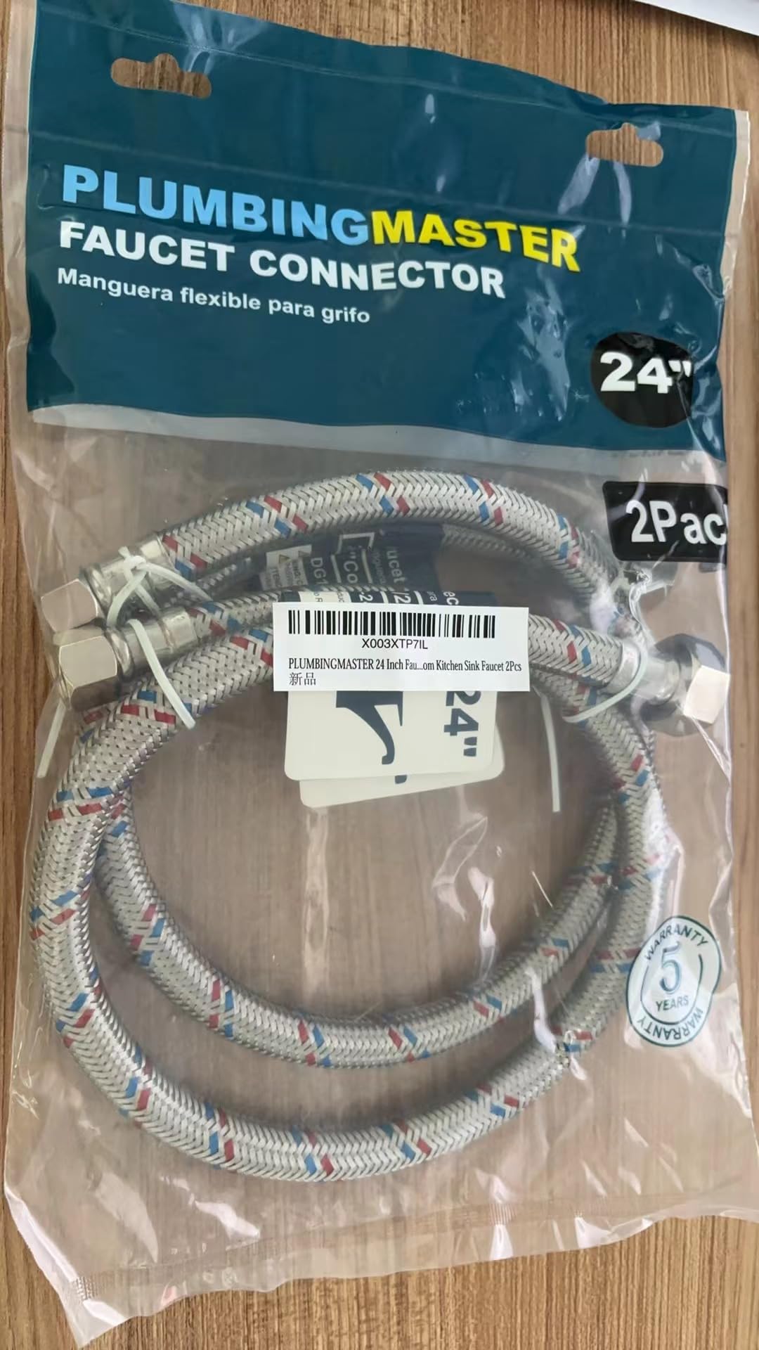 PLUMBINGMASTER Universal 24inch hoses fit most standard faucets.