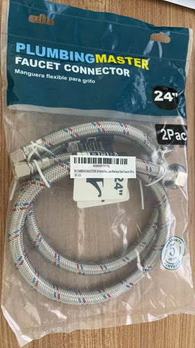 PLUMBINGMASTER Universal 24inch hoses fit most standard faucets.