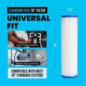 Durable pleated construction extends filter life under heavy use.