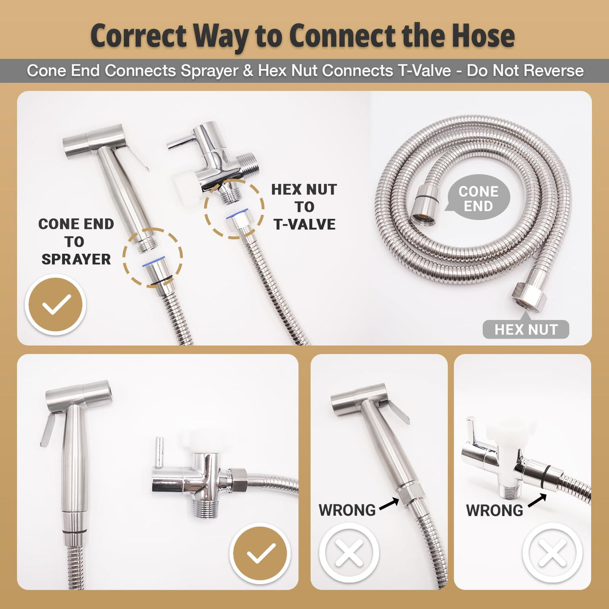 Plurvix brass T valve close-up enabling adjustable water pressure for gentle to strong spray.