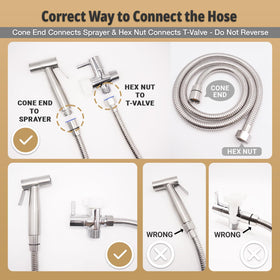 Plurvix brass T valve close-up enabling adjustable water pressure for gentle to strong spray.
