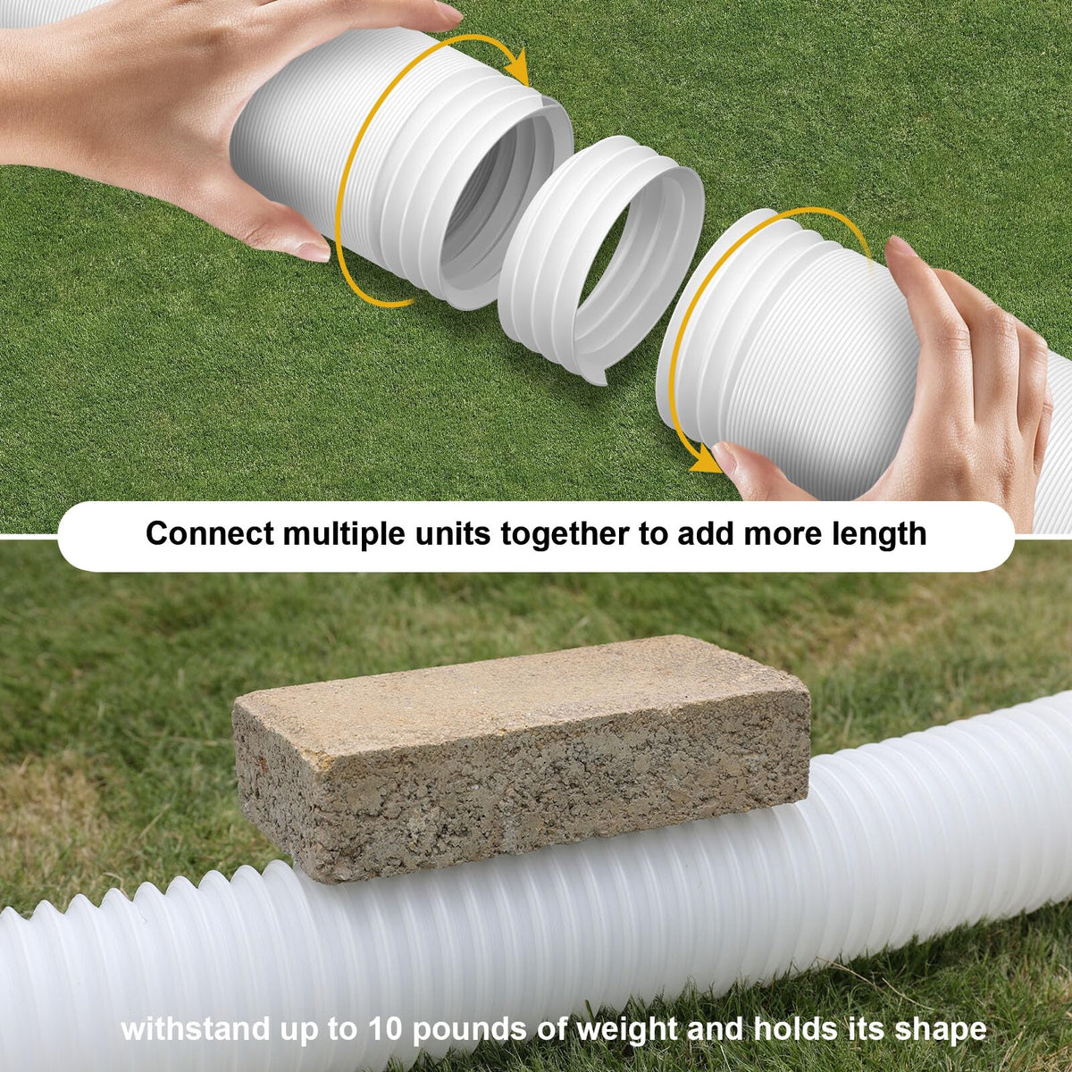 PlusGutter 68-inch extendable pipe reaches distant drainage points