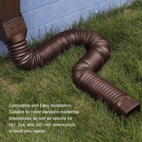 Plusgutter weather-resistant extender stays flexible through sun and cold.
