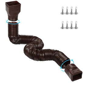 Plusgutter downspout extender set to 2.6 ft shown directing rain away from the foundation