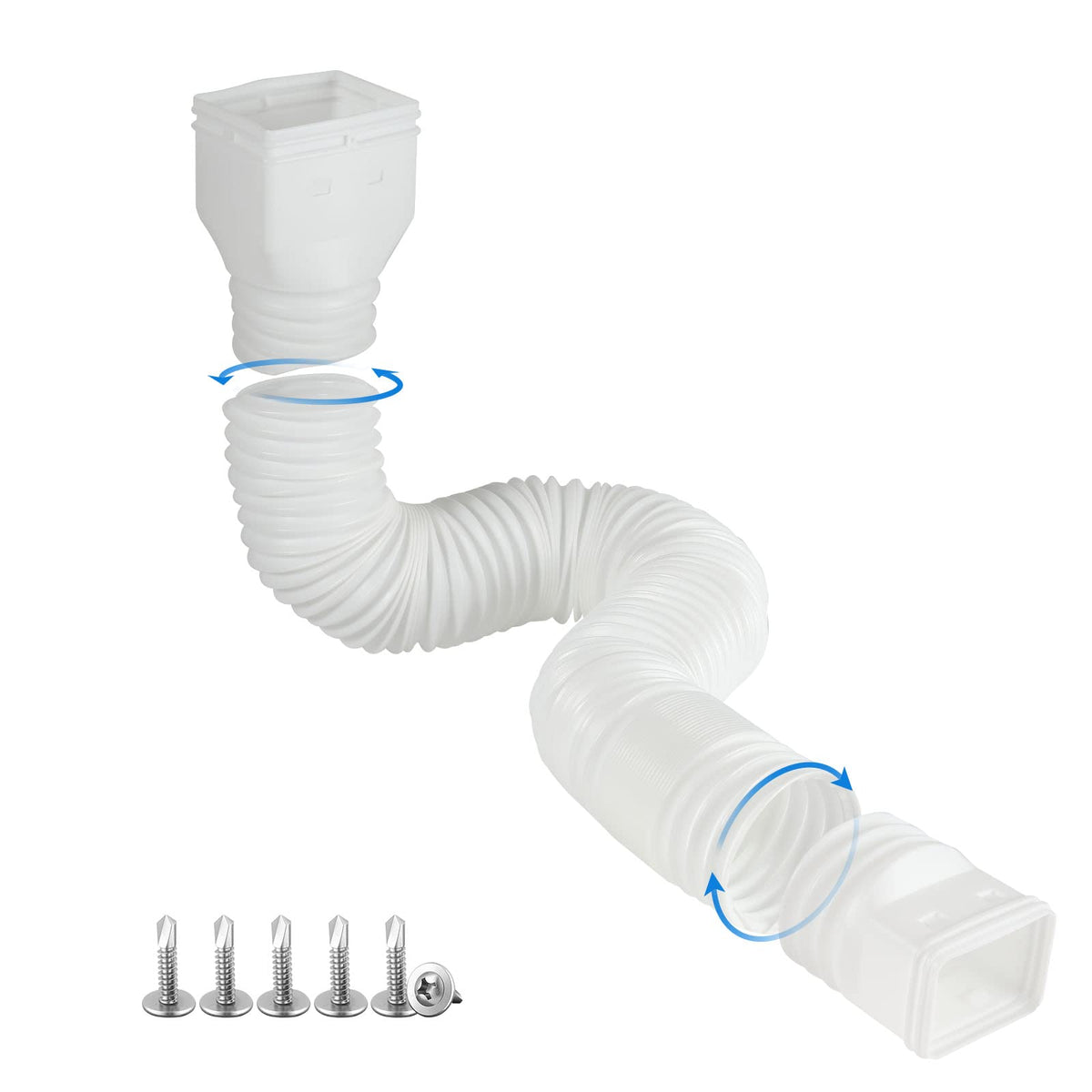 Plusgutter extendable downspout extender in extended reach for flexible drainage