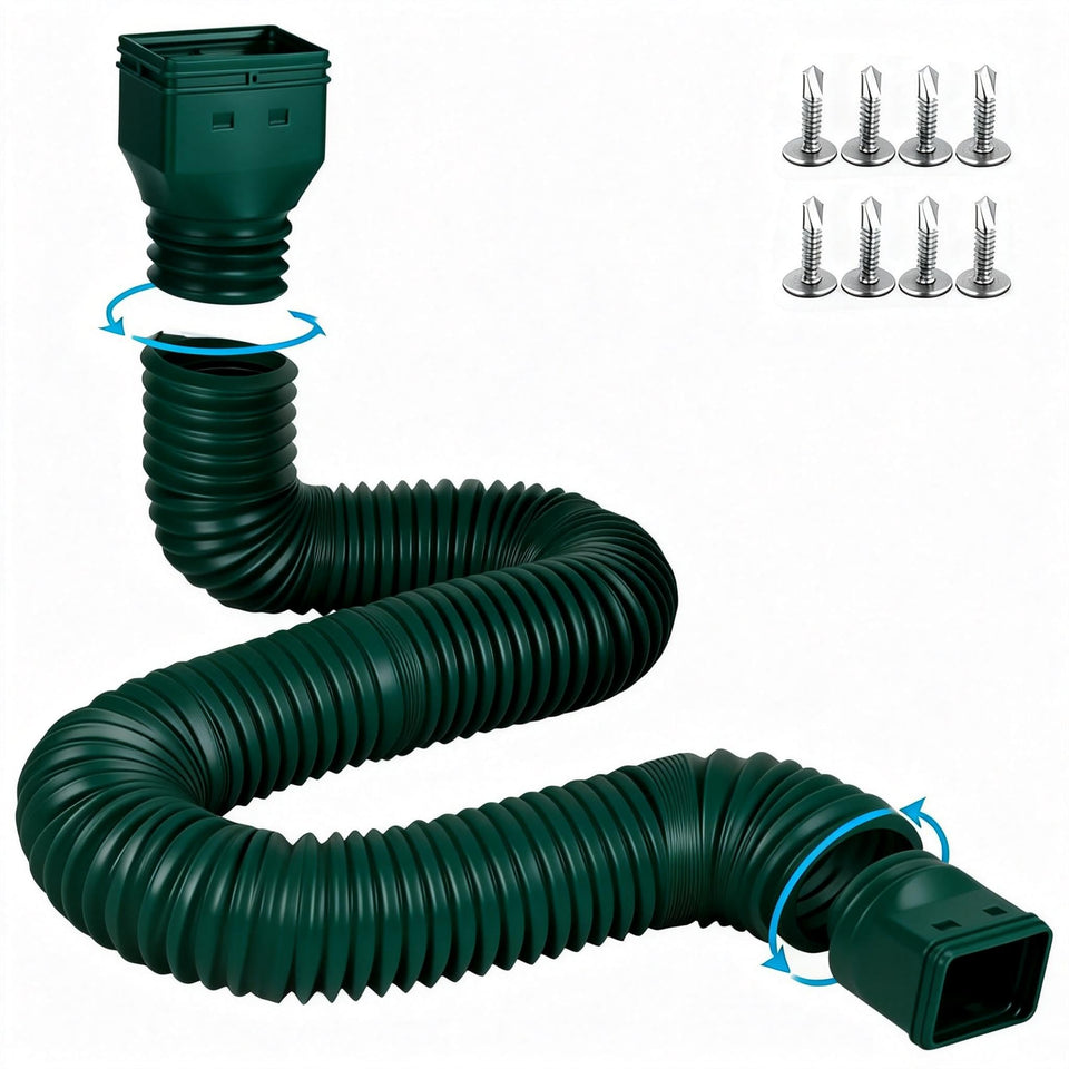 PlusGutter downspout extender in extended length channels water away from foundations.