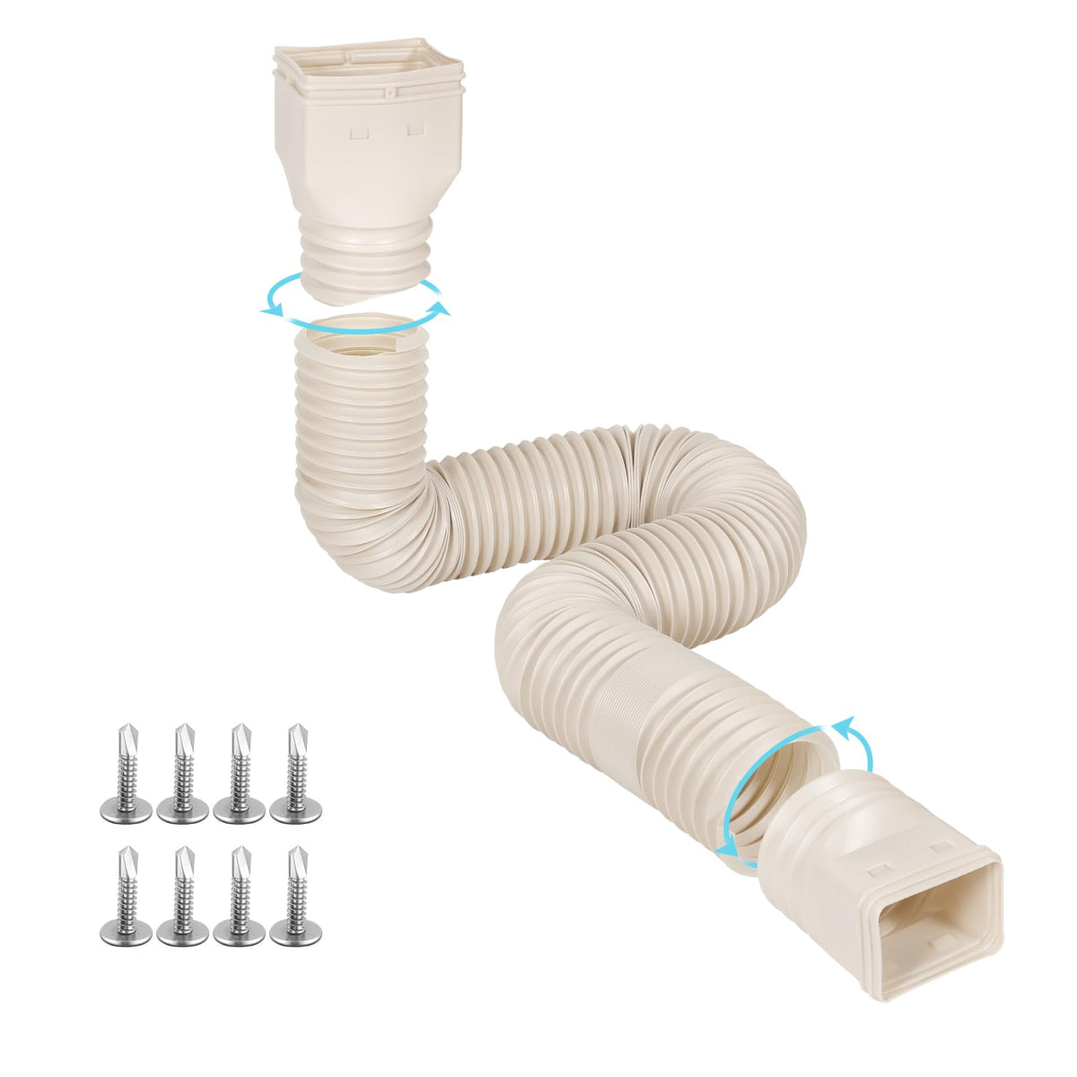 PlusGutter downspout extender in action extending from 21 to 68 inches for versatile drainage.