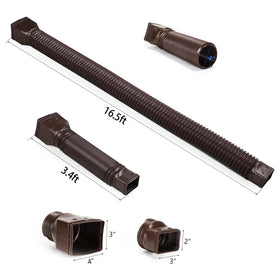 Brown finish blends with gutters for neat outdoor look