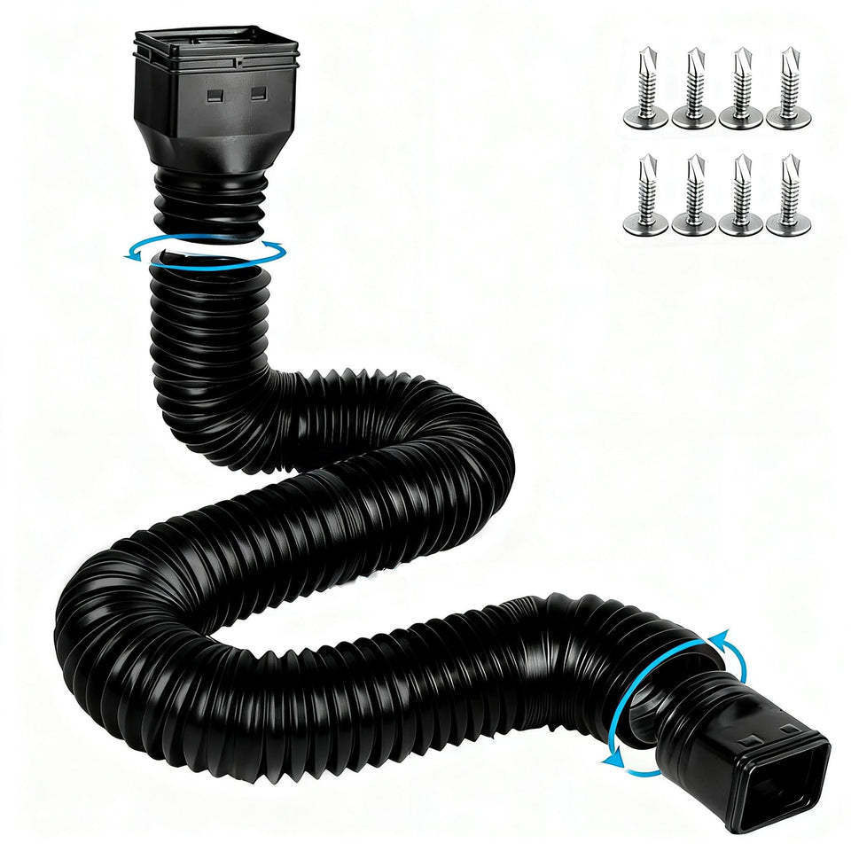 plusgutter downspout extender extendable from 3.4 ft to 16.5 ft for versatile rain drainage.
