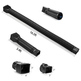 plusgutter downspout extension package includes 1 pipe, 2 adapters, 8 screws.
