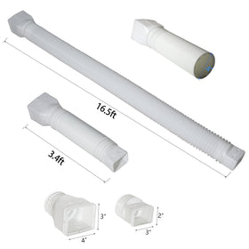 Package includes screws and adapters for secure mounting on standard downspouts.