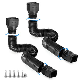 Plusgutter downspout extension stretched to 21-68 inches for versatile drainage