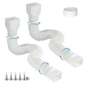 PlusGutter downspout extension with two lengths for flexible drainage routing