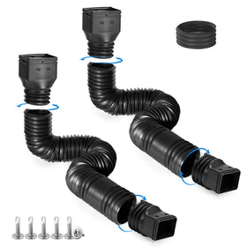 PlusGutter downspout extensions shown at extended length for versatile outdoor drainage