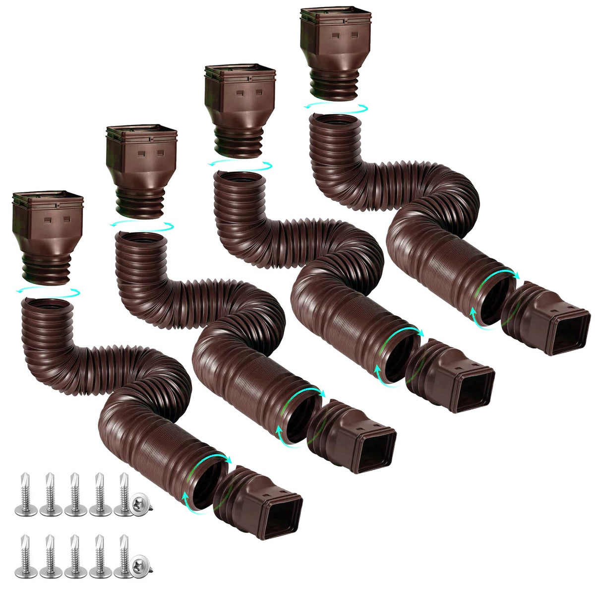 Plusgutter four-pack downspout extensions ready to improve drainage around your foundation.