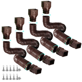 Plusgutter four-pack downspout extensions ready to improve drainage around your foundation.