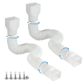 Plusgutter downspout extensions extend from 21 to 68 inches for flexible drainage.