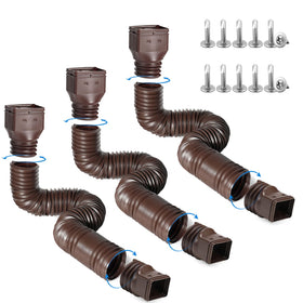 Plusgutter downspout extensions extended to 68 inches for flexible rainwater routing.