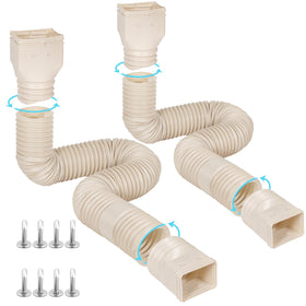 Plusgutter downspout extensions extend from 21 to 68 inches for flexible drainage.