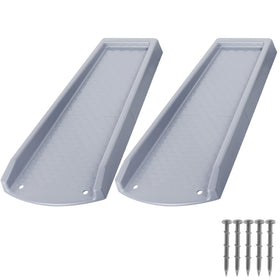 Plusgutter downspout splash block gray, 24-inch length guiding water away from the foundation.