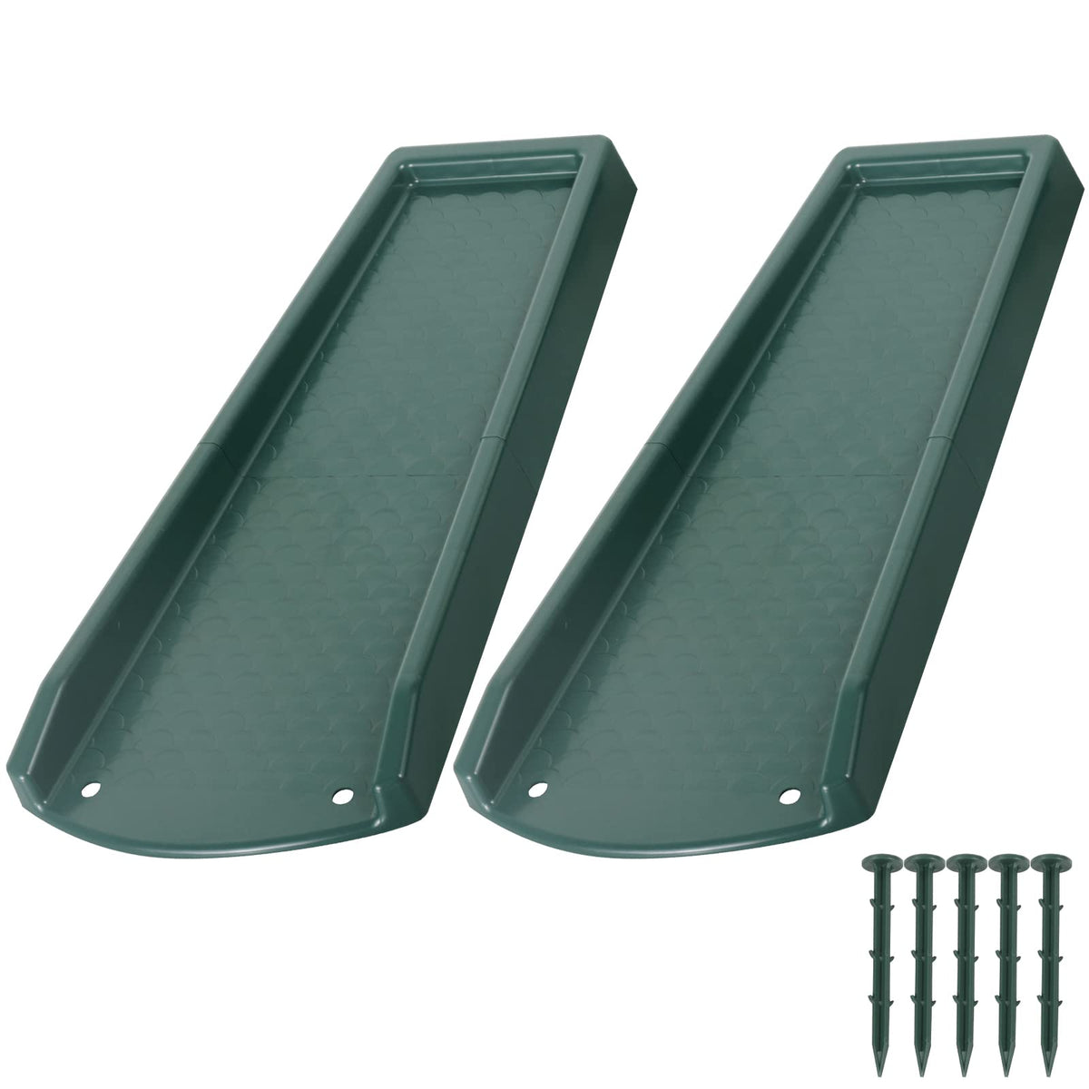 Plusgutter green 24-inch downspout splash block for reliable water diversion.