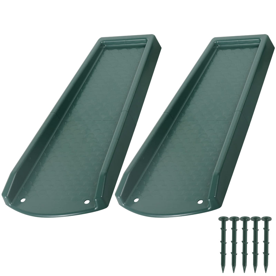 Plusgutter green 24-inch downspout splash block for reliable water diversion.