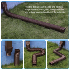 Plusgutter extendable downspout assembly protects foundations and supports garden irrigation.