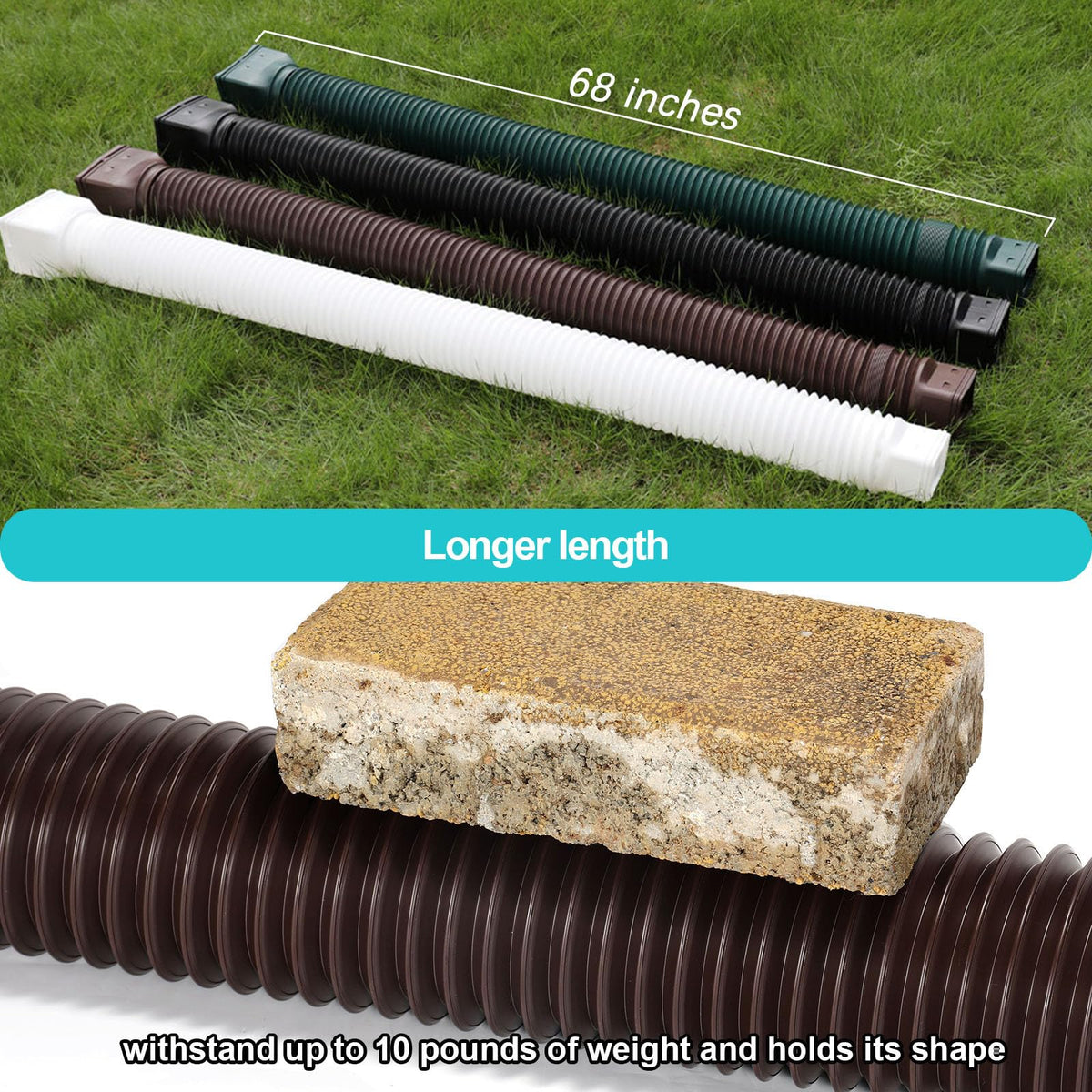 Extended length demonstrated from 21 to 68 inches for diverse layouts.