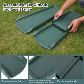 PlusGutter fixable splash block with holes helps secure stability.