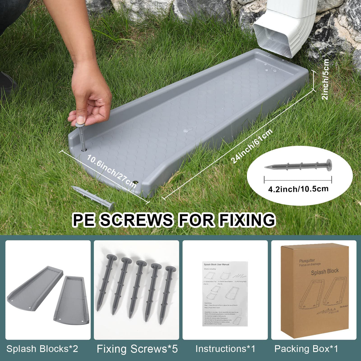 Plusgutter foundation protection benefits: prevents splash near the home.
