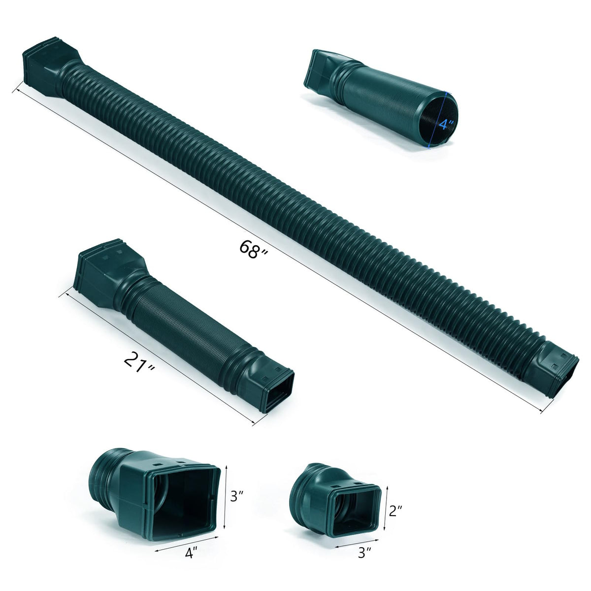 Plusgutter Green 2pack packaging includes components for quick setup