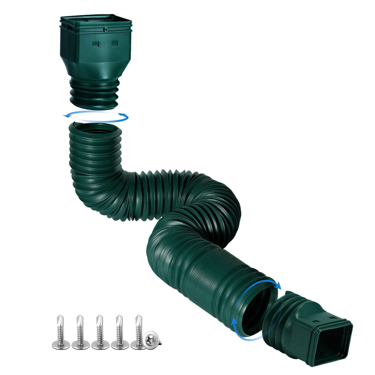 PlusGutter Green1-Pack downspout extensions extend drainage to protect foundations