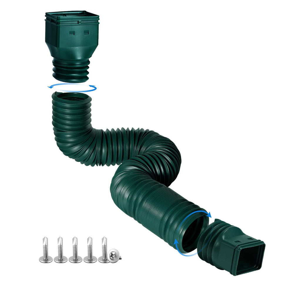 PlusGutter Green1-Pack downspout extensions extend drainage to protect foundations